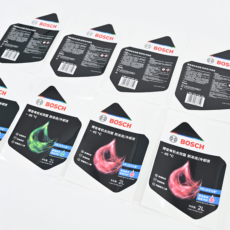 Motor Oil Product Label Strong Adhesive Synthetic Paper Stickers with UV Printing and Laminate Finishing