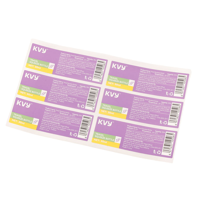 Adhesive Gloss Laminated High-density Synthetic Paper Sticker Low-temperature Resistance Labels for Dish Soap Bottle