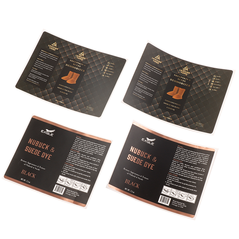Waterproof Cold Foil Stamping Labels Metallic Finish Grease-resistant Stickers for Shoe Polish Product Packaging