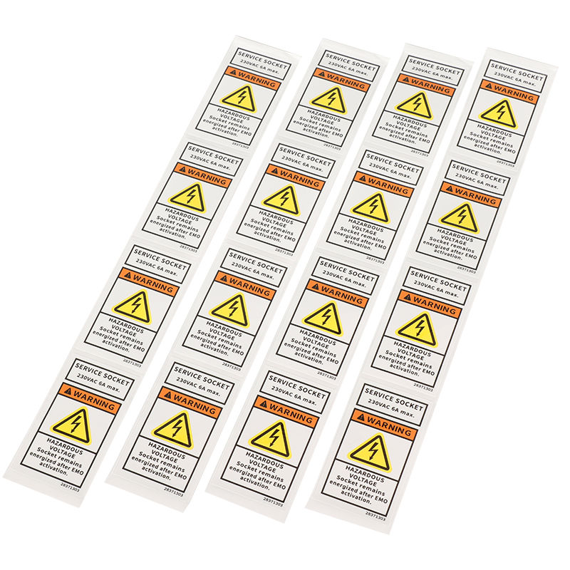 Synthetic Paper Industrial Warning Labels Water Oil Tear-Resistant Removable Adhesive Packaging Label