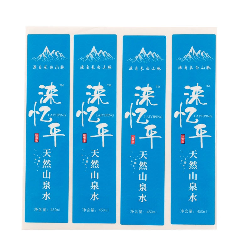 Double-Sided Pearlescent Water Labels Custom Water-Resistant Liquid Sticker Packaging for Outdoor Beverages