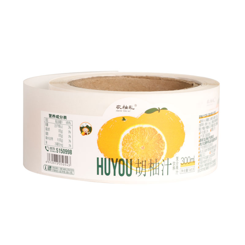 Transparent PP Drinks Packaging Label 4-Color Print Spot Matte Varnish Stickers for Juice Dairy Beverage Packaging