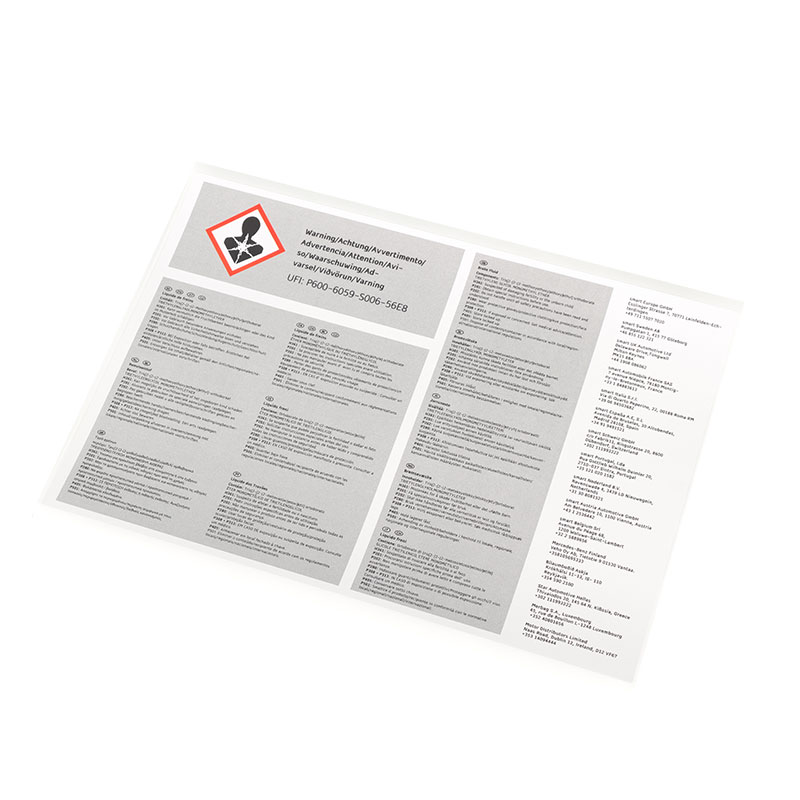 Custom UL Safety Certification Label Aluminum-coated Tire Rubber Art Paper Four Colors Printing Labels