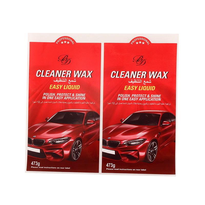 Custom Labels Printing Services Waterproof Pearlescent Film Adhesive Stickers Sheet for Car Cleaner Products