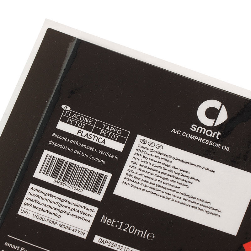 Pearlescent Film Multi-Page Booklet Label Gloss Varnish Overlaminate Labels for Compressor Oil Packaging