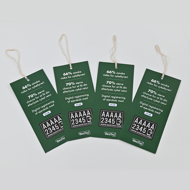 Gloss-Laminated Four-Color Printing Rigid Substrate C2S Paper Hang Tag for Transportation & Fashion Applications