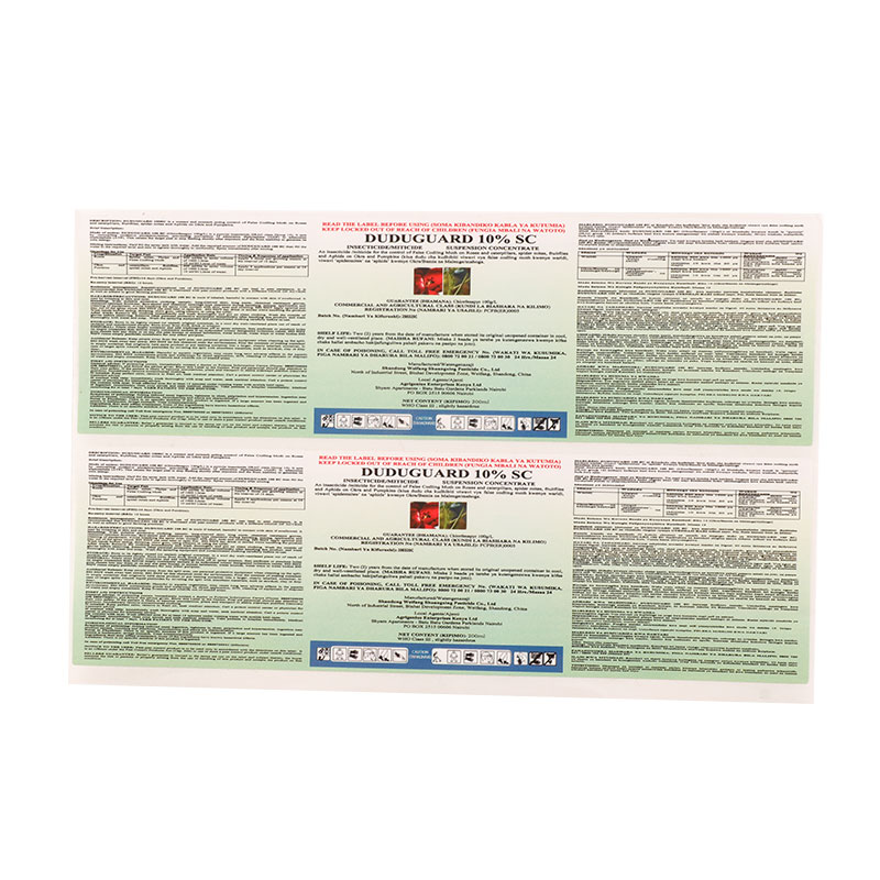 Eco Friendly Custom Pesticide Label Sticker Waterproof PP Pearlescent Film Strong Adhesive Packaging Labels