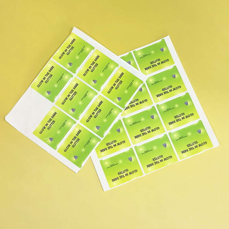 Custom Logo Waterproof Printing Stationery Product Sticky Vanish Self Adhesive Green Packaging Label