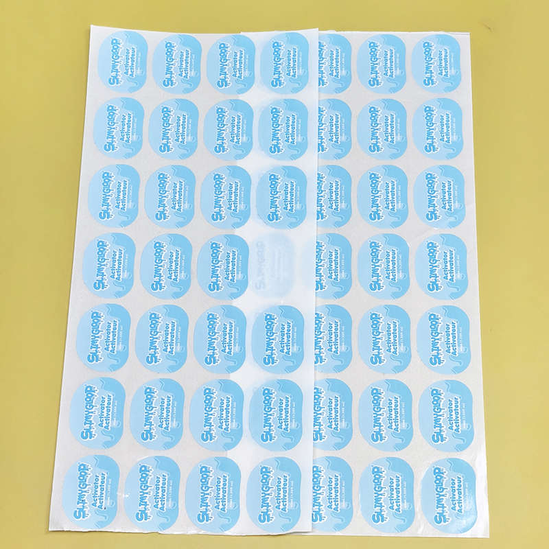 Custom Self-Adhesive Water-Proof Stationery Label Vinyl Coated Paper Die Cut Vanish Blue Stickers for Glue