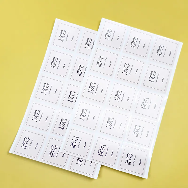 Custom Label Sticker Self-adhesive Waterproof Synthetic Paper Shampoo Bottles Printed Vanish Packaging Labels