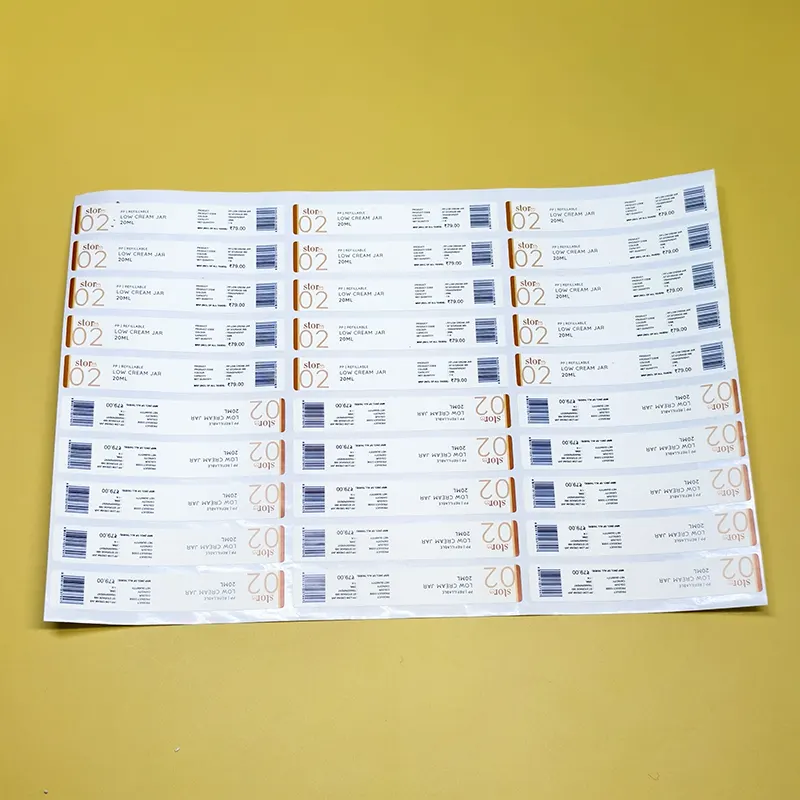 Custom Cosmetic Lotion Bottle Label Synthetic Paper Waterproof Stickers Skincare Digital Printing Labels