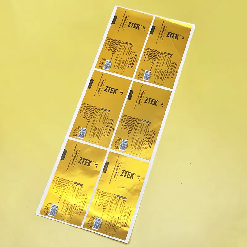 Matte Lamination Bright BOPP Stickers Custom Printed Waterproof Hot Stamping Gold Foil Label for Shoe Care Bottles