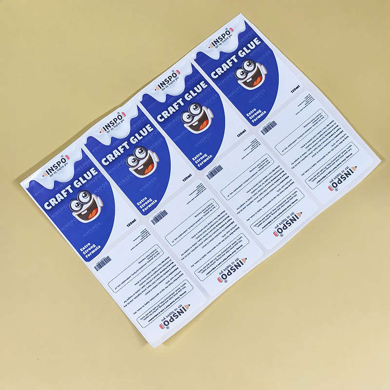 Waterproof UV Resistant Glue Sticker Custom Logo Adhesive Vanish Coated Paper Labels for Office Stationery