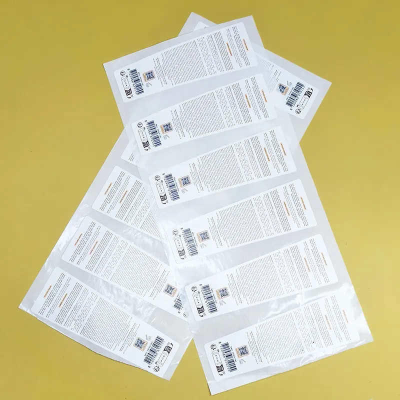 Custom Logo Waterproof Vinyl Two Layer Label Peel Off Double Sided Adhesive Labels for Cosmetic