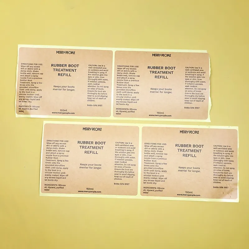 Eco-friendly Custom Kraft Paper Packaging Labels Self Adhesive Printing Eco Friendly Vanish Label Sticker