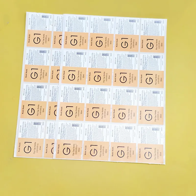 Custom Skincare Cosmetic Label Self-adhesive Synthetic Paper Waterproof Printing Lotion Bottle Packaging Labels