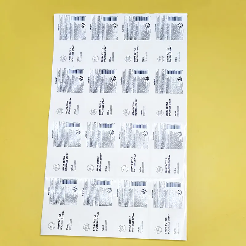 Waterproof PVC Transparent Labels Custom Clear Adhesive Refillable Bottle Label Stickers for Spray Bottles