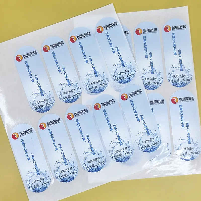 Custom Water-Resistant BOPP Adhesive Vinyl Roll Stickers Durable Recycled Holographic Beverage Water Label